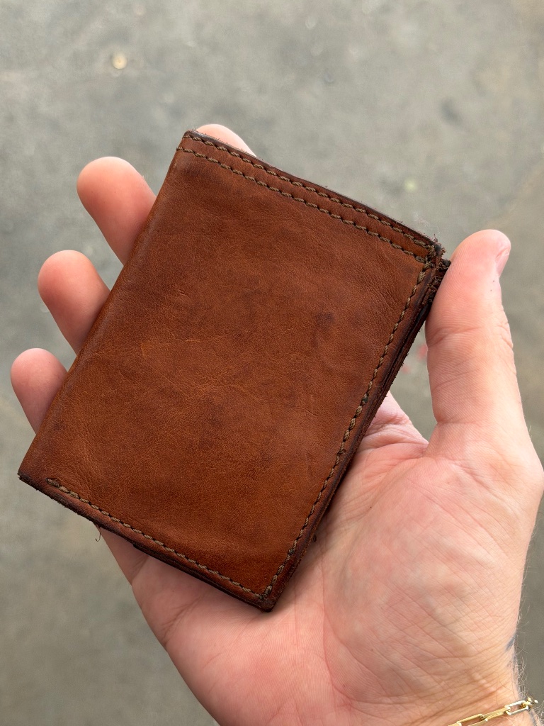 Campomaggi Leather Bifold Wallet In Cognac